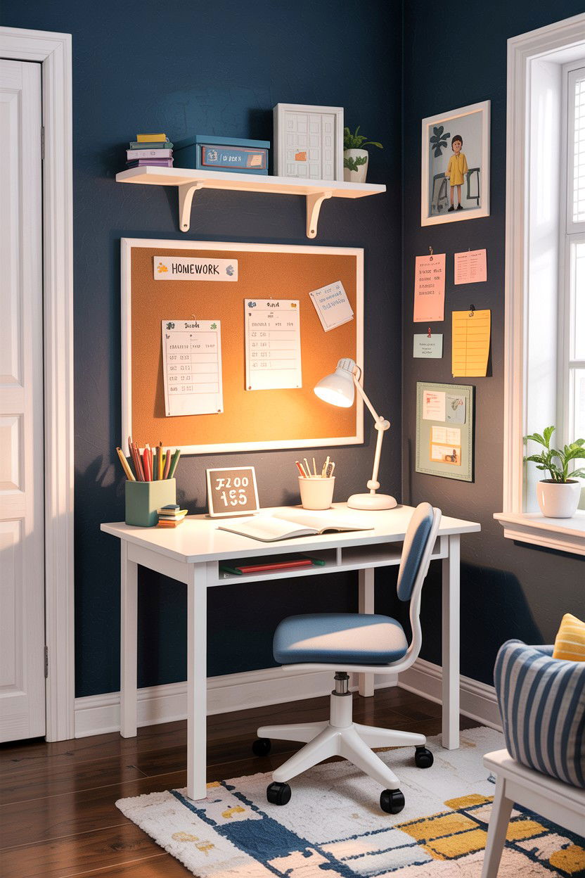 Homework Station Setup - 30 elementary age bedroom ideas
