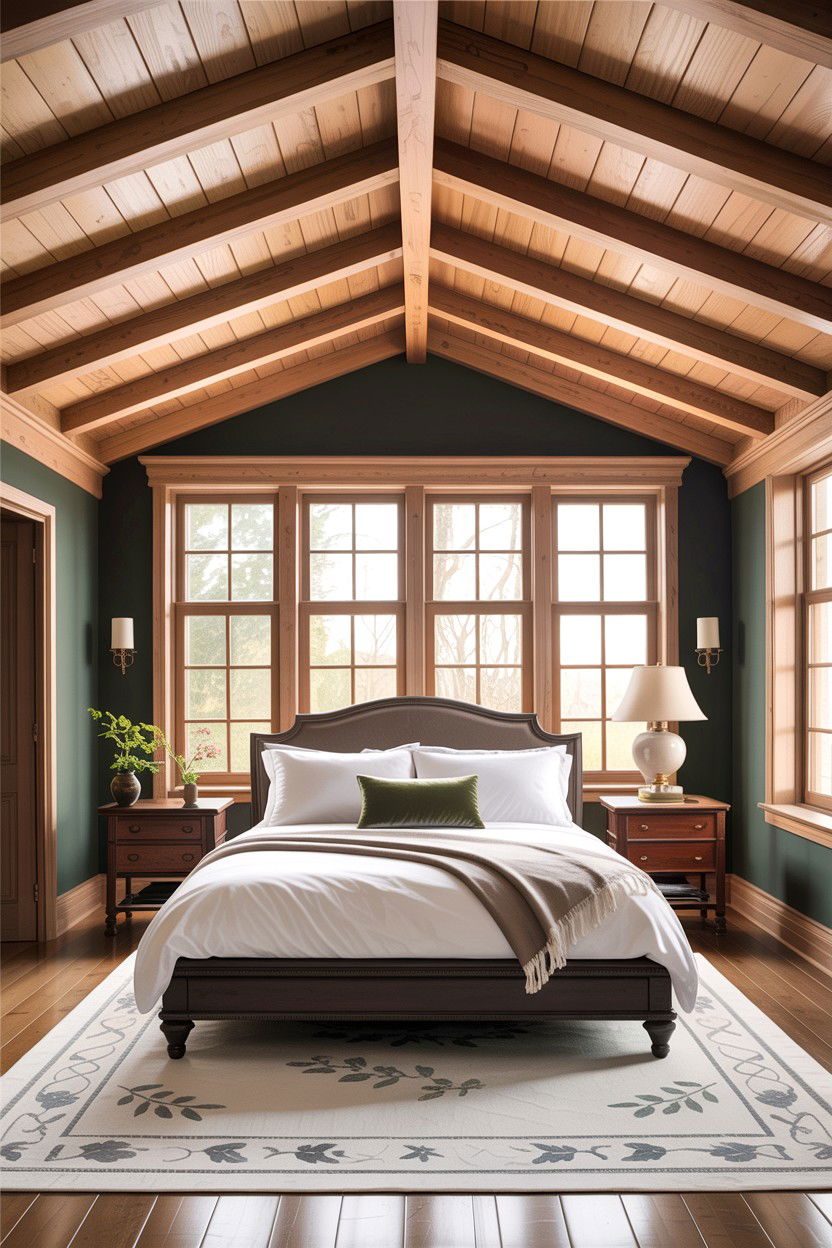 Horizontal Ceiling Beam - 30 exposed beam bedroom ideas