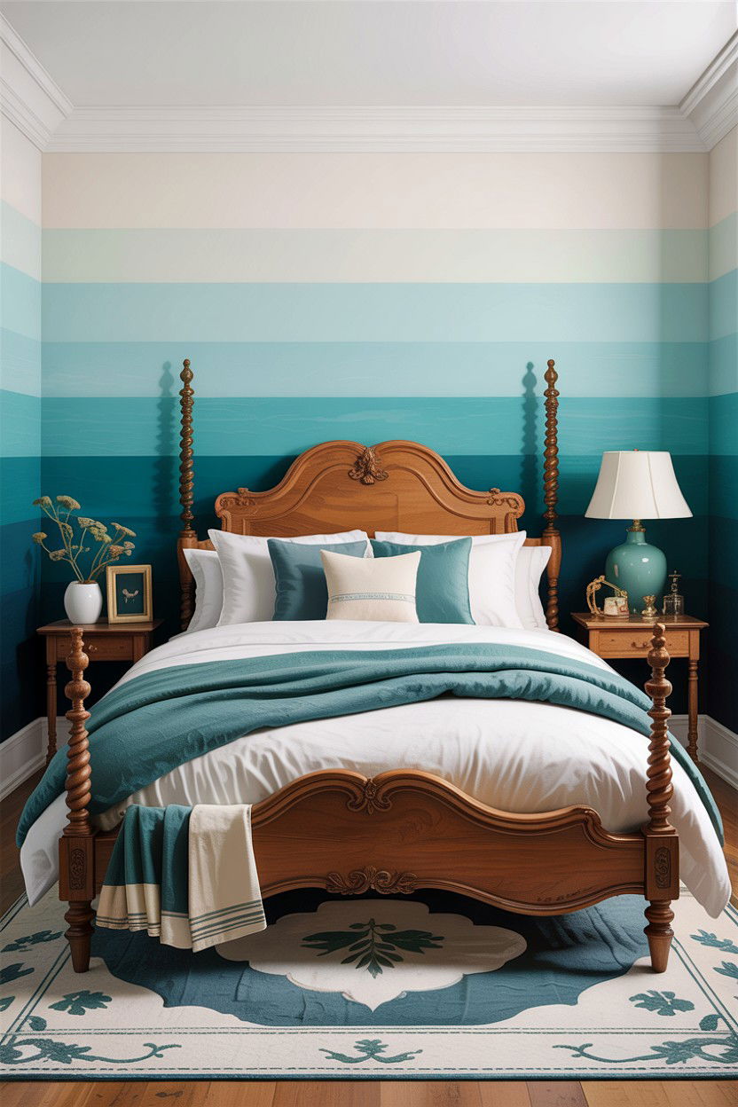 Horizontal Ombre Bedroom Wall - 30 bedroom ombre wall ideas