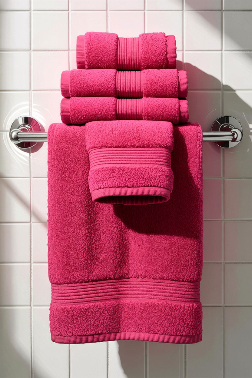 Hot Pink Bathroom Towel - 30 hot pink bathroom ideas