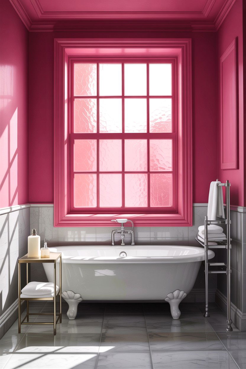 Hot Pink Bathroom Window - 30 hot pink bathroom ideas