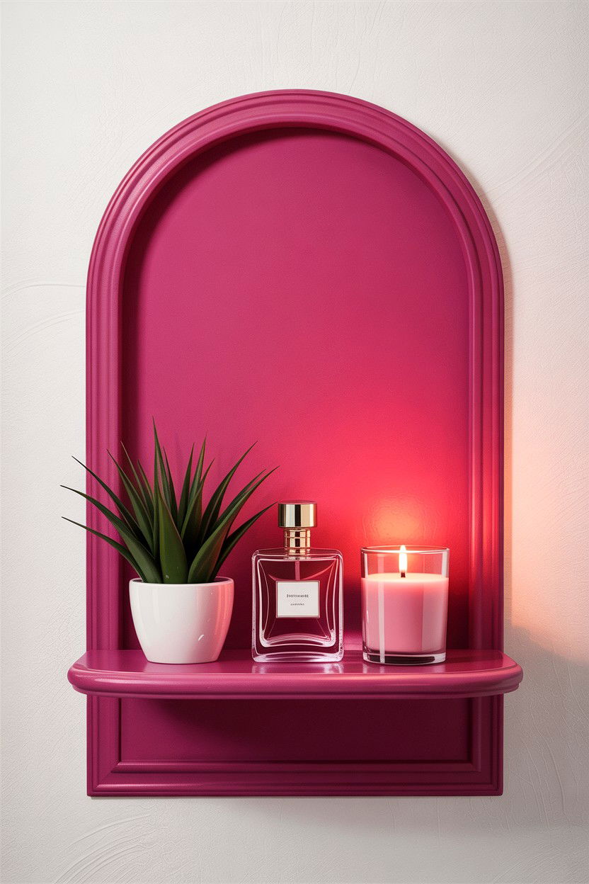 Hot Pink Shelf - 30 hot pink bathroom ideas