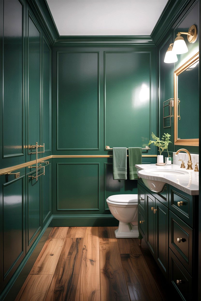 Hunter Green Bathroom - 30 green and gold bathroom ideas