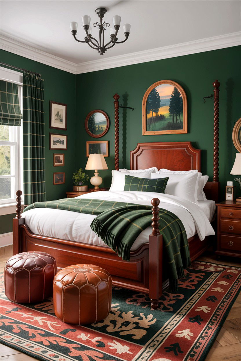 Hunter green bedroom - 30 rustic green bedroom ideas
