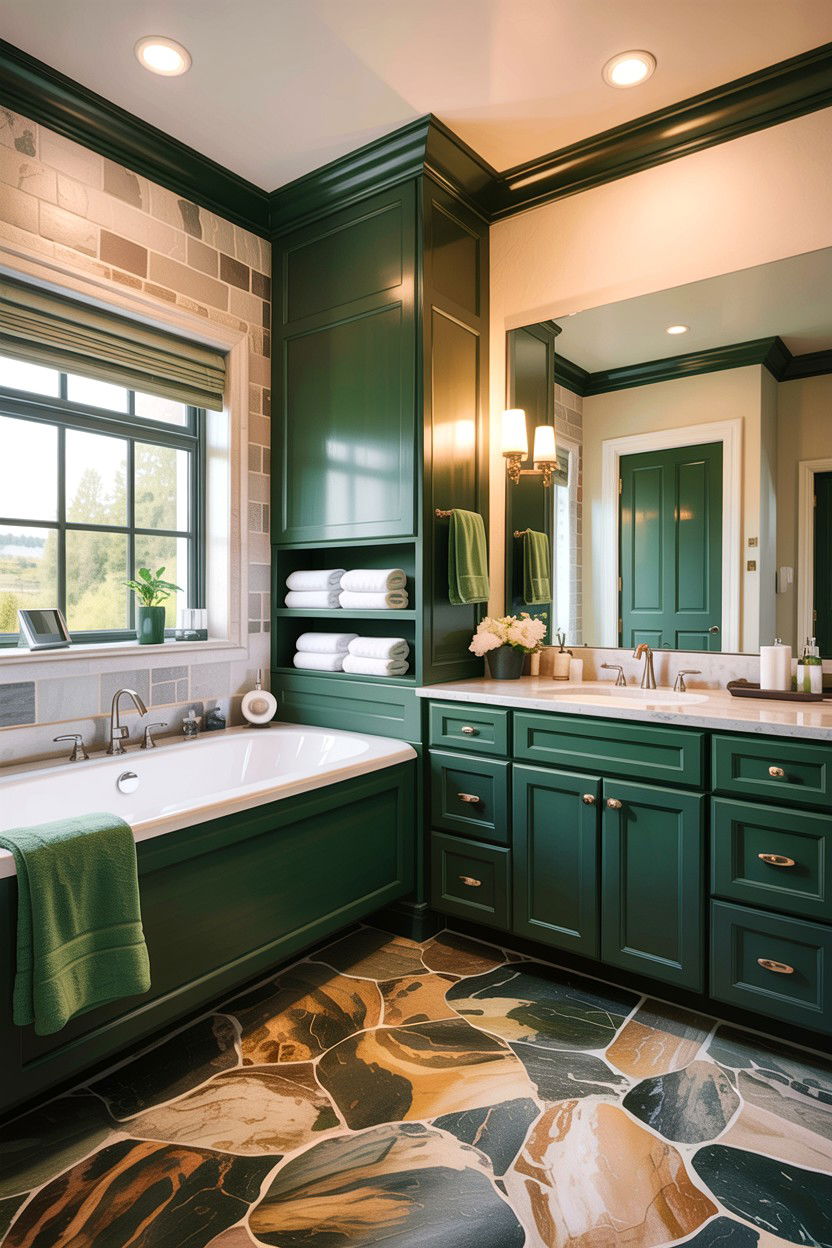 Hunter green master bathroom - 30 hunter green bathroom ideas