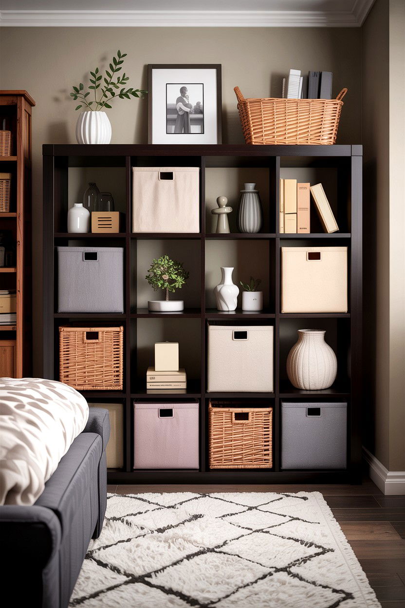 IKEA Kallax Bedroom Partition - 30 bedroom shelf dividers