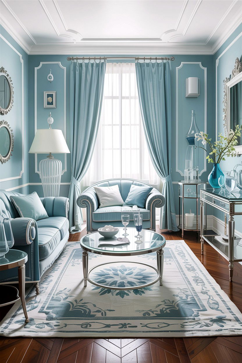 Ice blue living room - 30 cool toned living room ideas