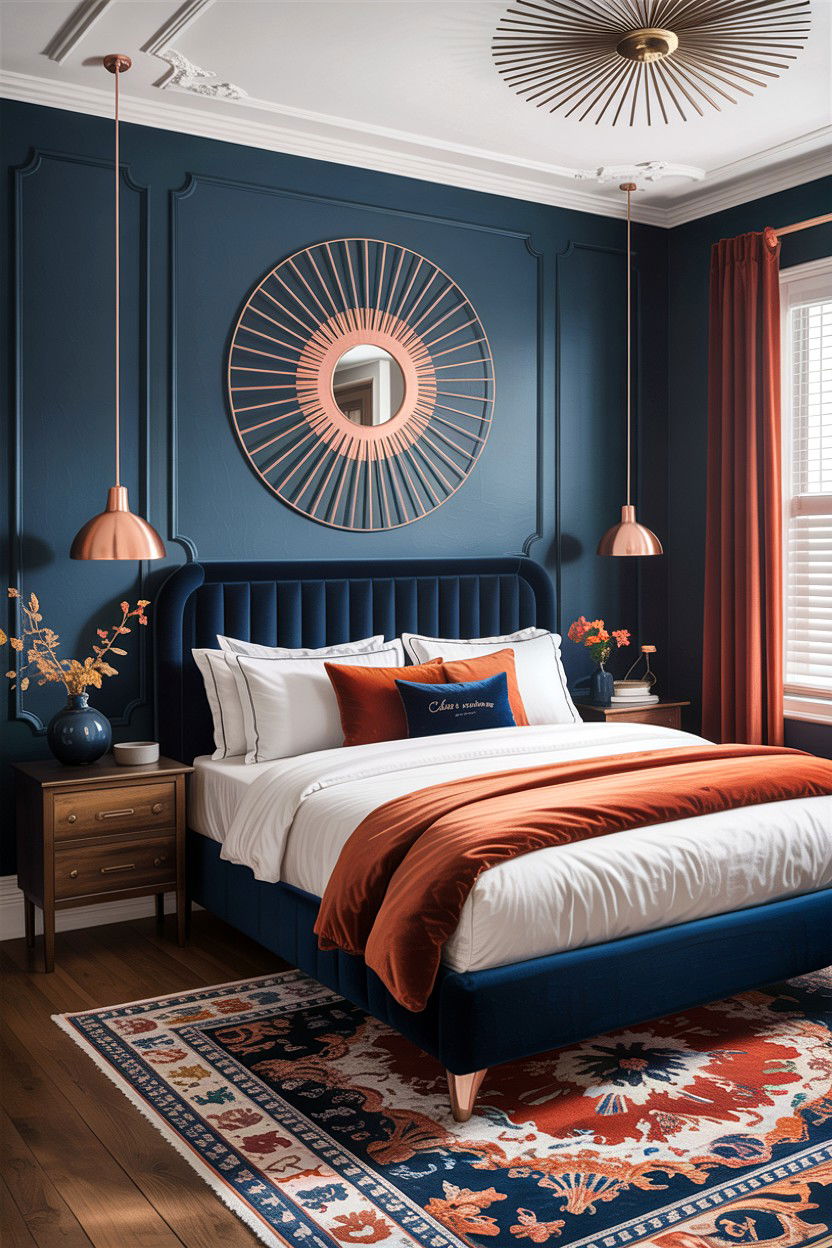 Indigo and Copper Decor - 30 indigo bedroom ideas
