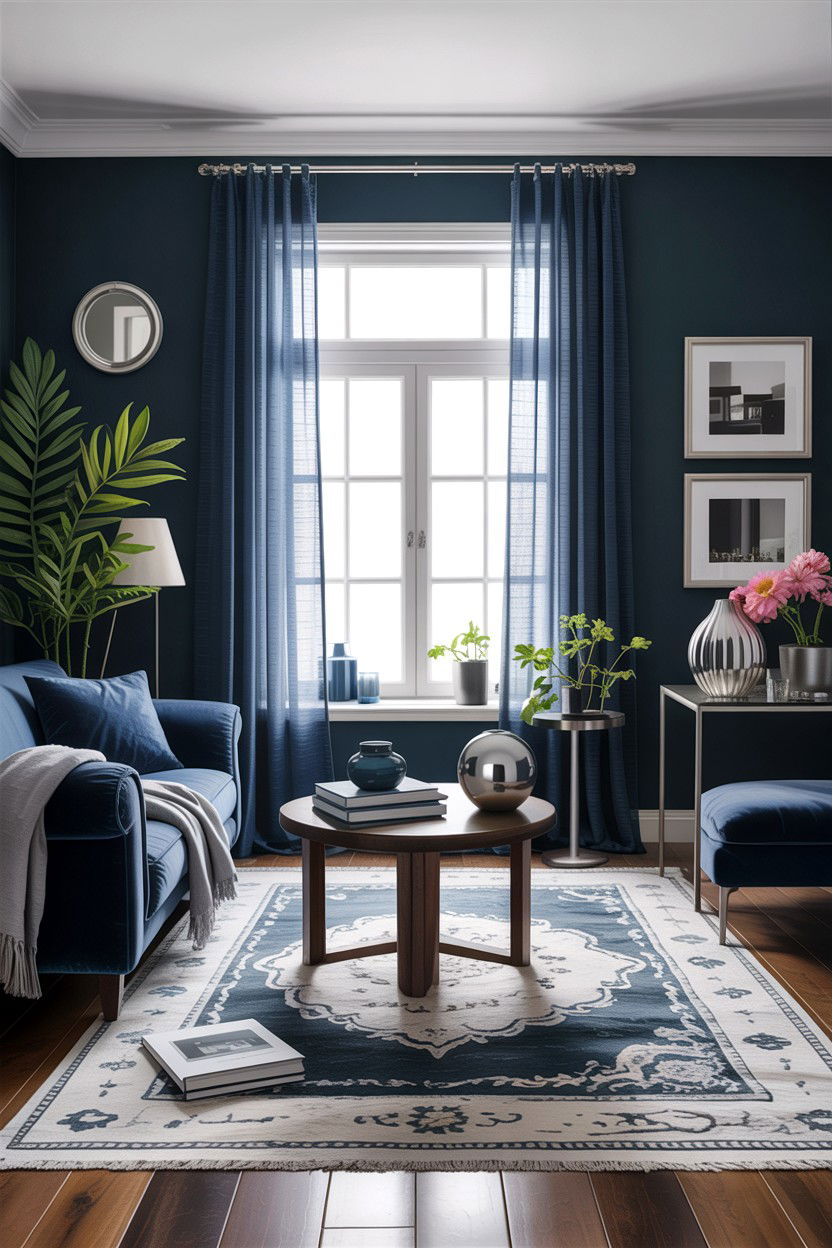Indigo gray palette - 30 indigo living room ideas