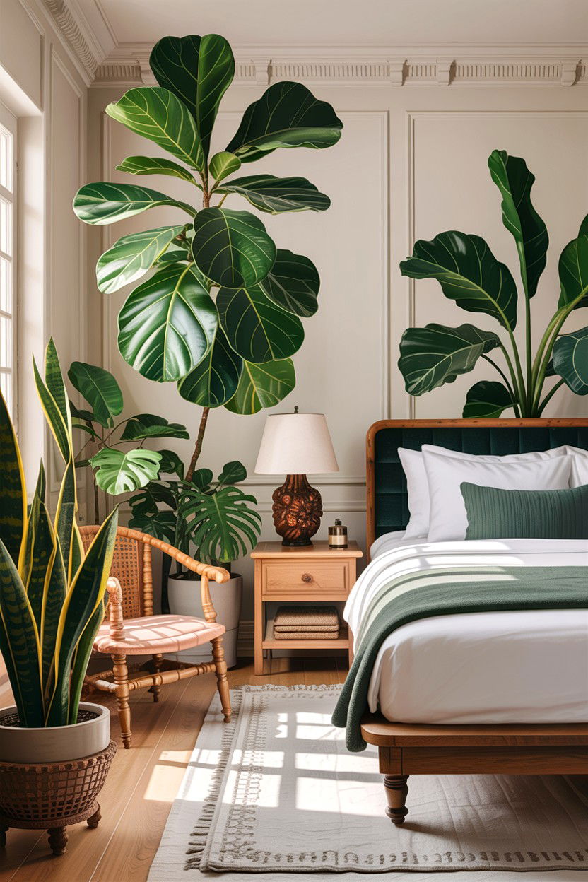 Indoor Plants - 30 boutique hotel bedroom ideas