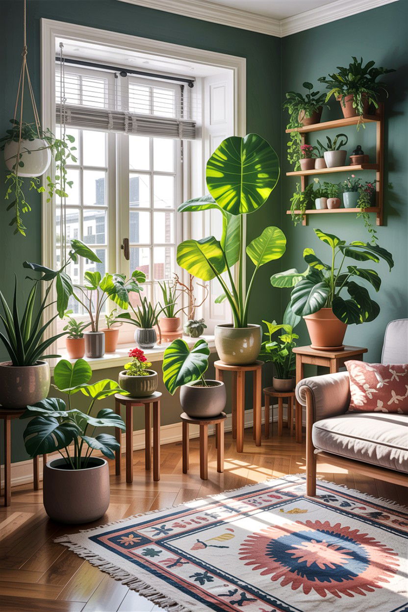 Indoor garden living space - 30 Finnish living room ideas