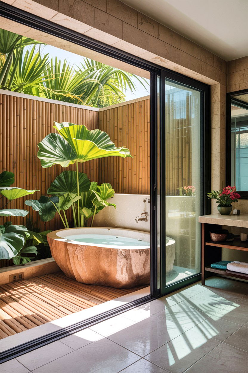 Indoor outdoor bathroom transition - 30 Japanese bathroom ideas