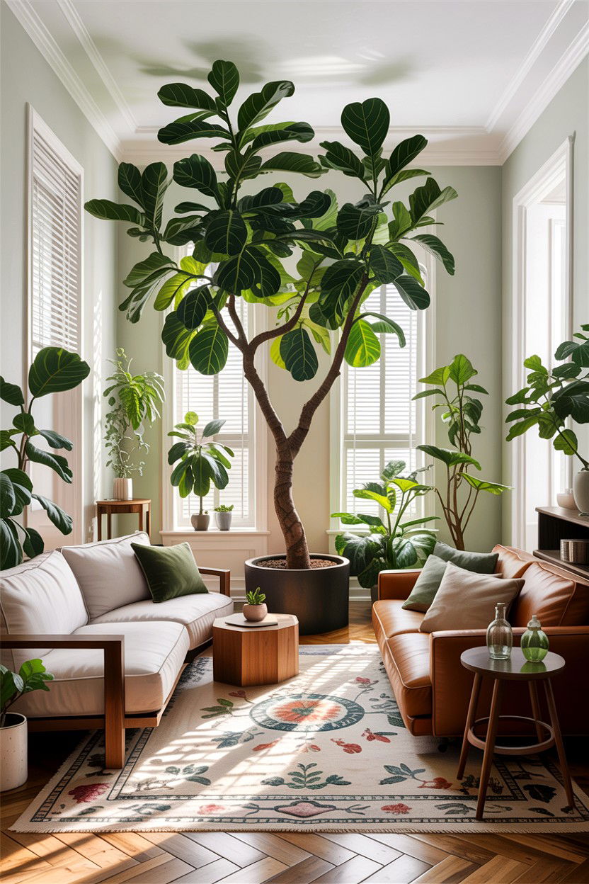 Indoor tree living room - 30 forest living room ideas