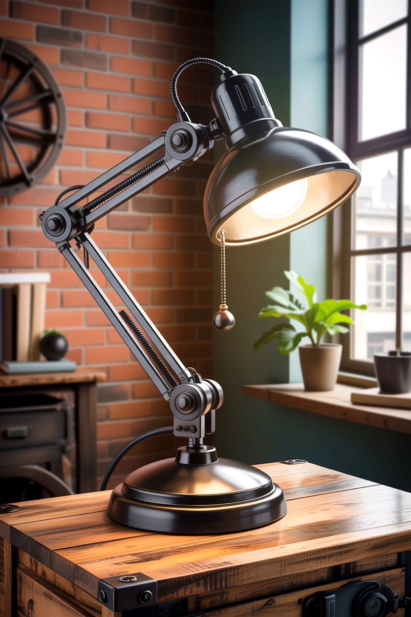 Industrial Adjustable Desk Lamp - 30 bedroom bedside lamps