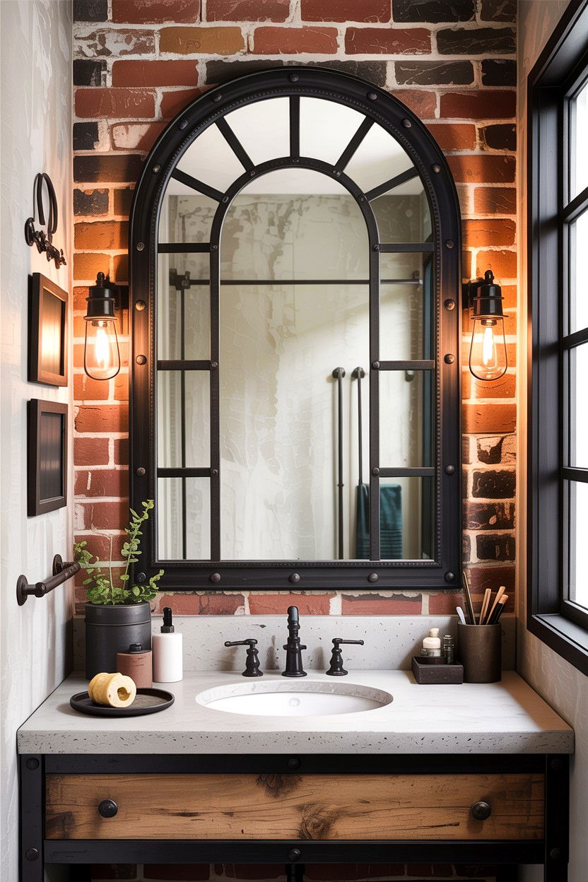 Industrial Arched Bathroom Mirror - 30 arched bathroom mirror ideas