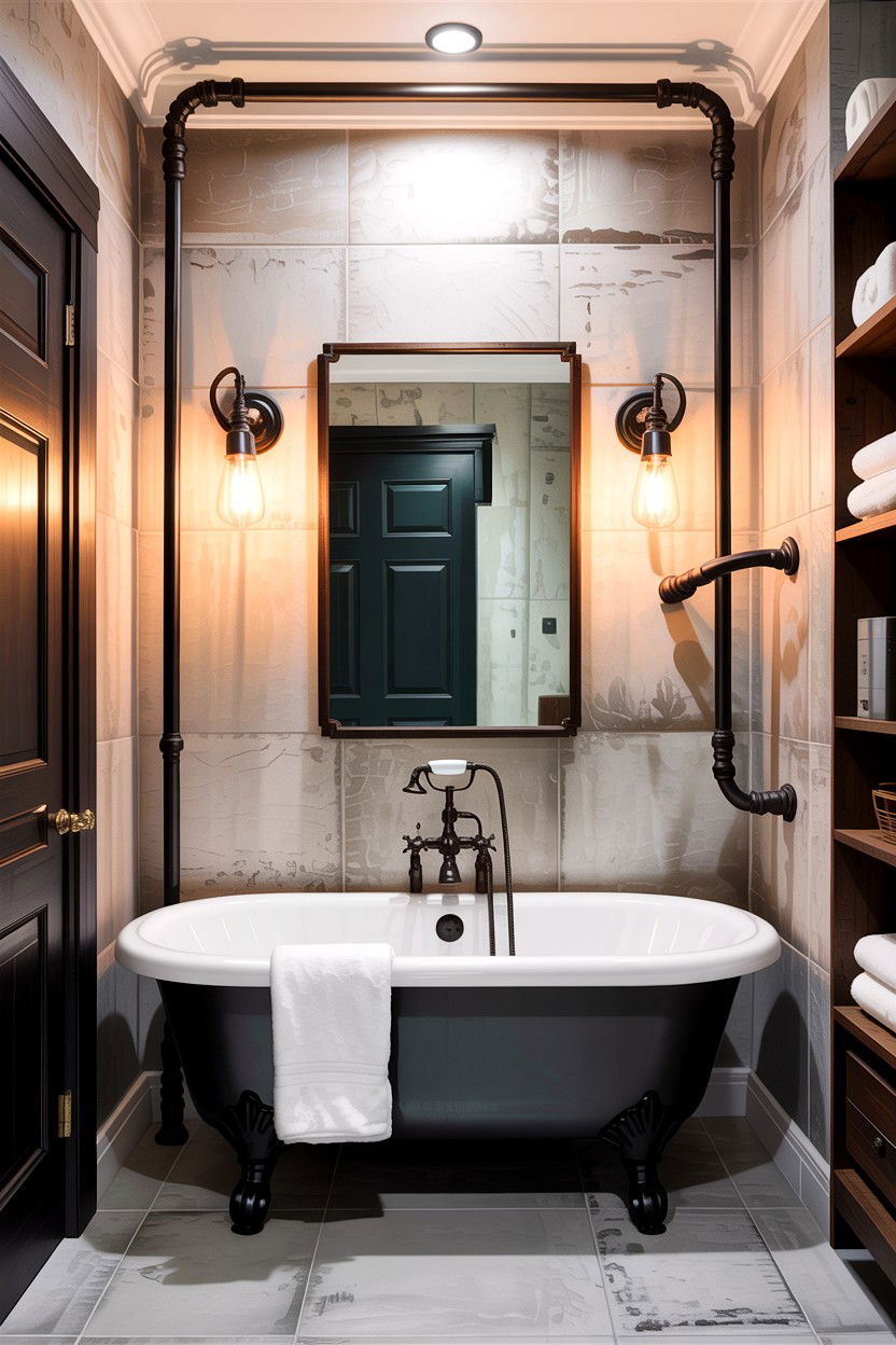 Industrial Bathroom Lighting - 30 alcove tub ideas