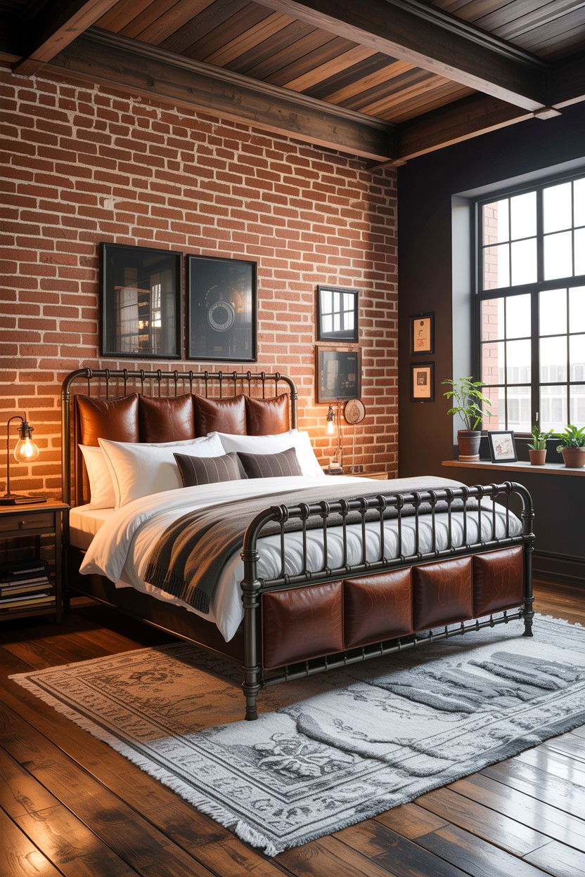 Industrial Brown Bedroom - 30 warm brown bedroom ideas