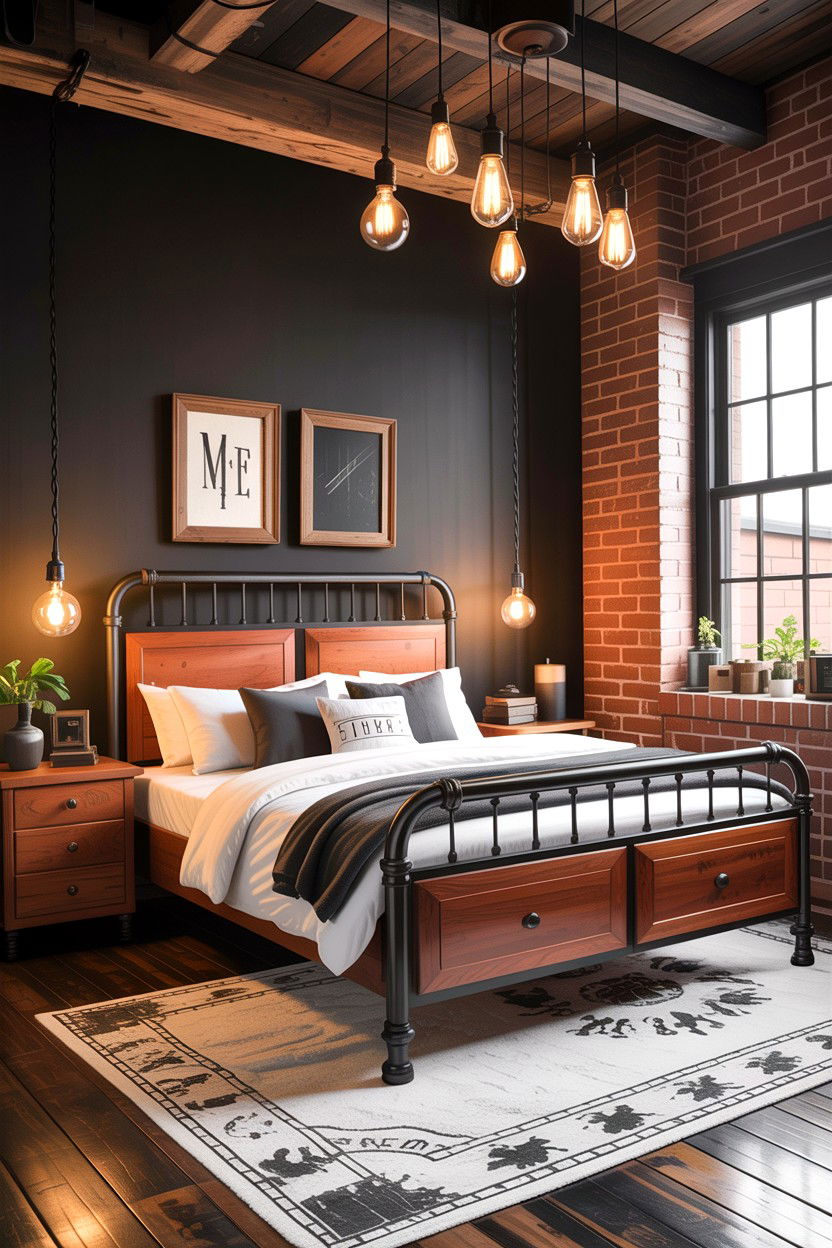 Industrial Cherry Wood Bedroom - 30 bedroom cherry furniture ideas