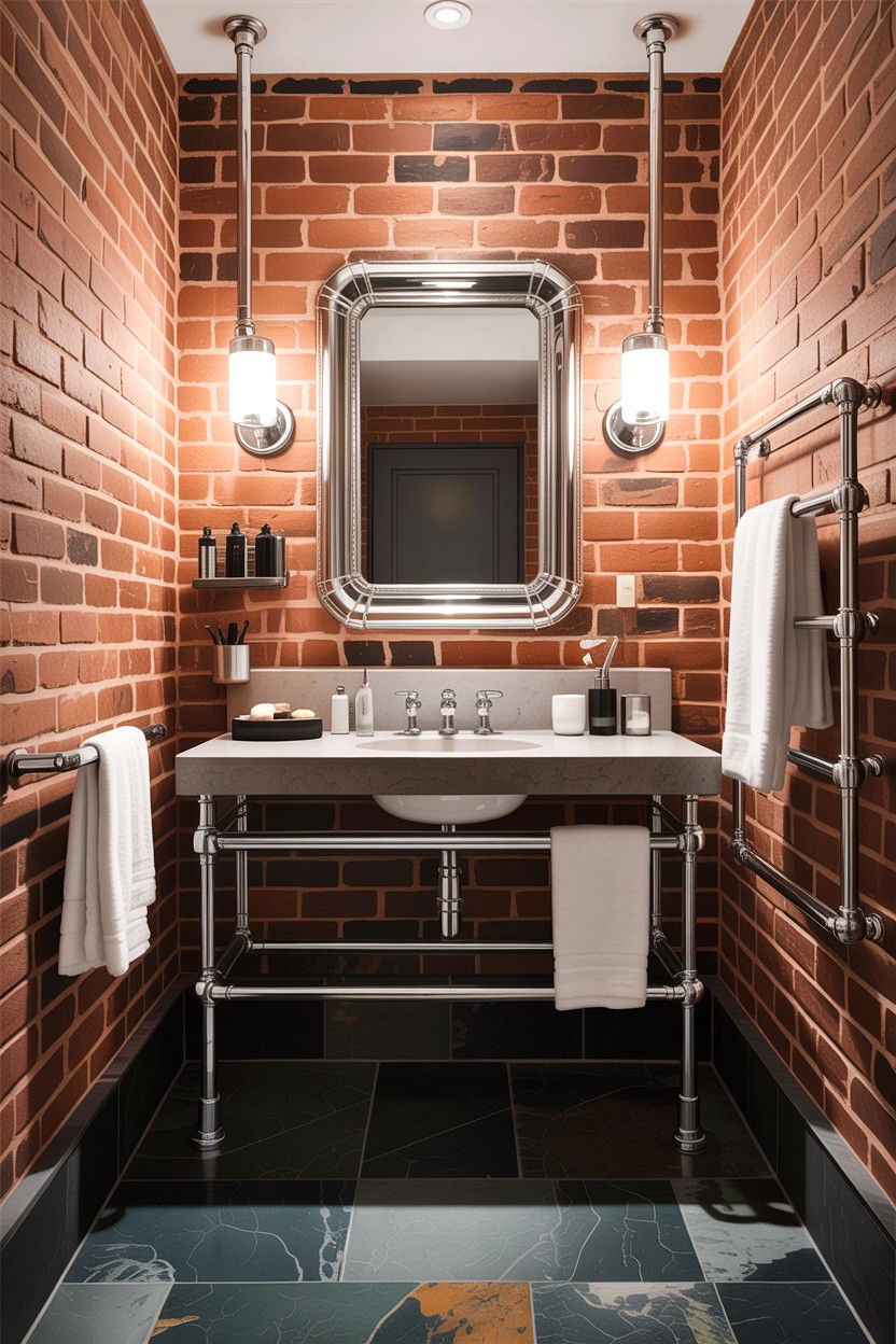 Industrial Chrome Bathroom - 30 chrome bathroom ideas