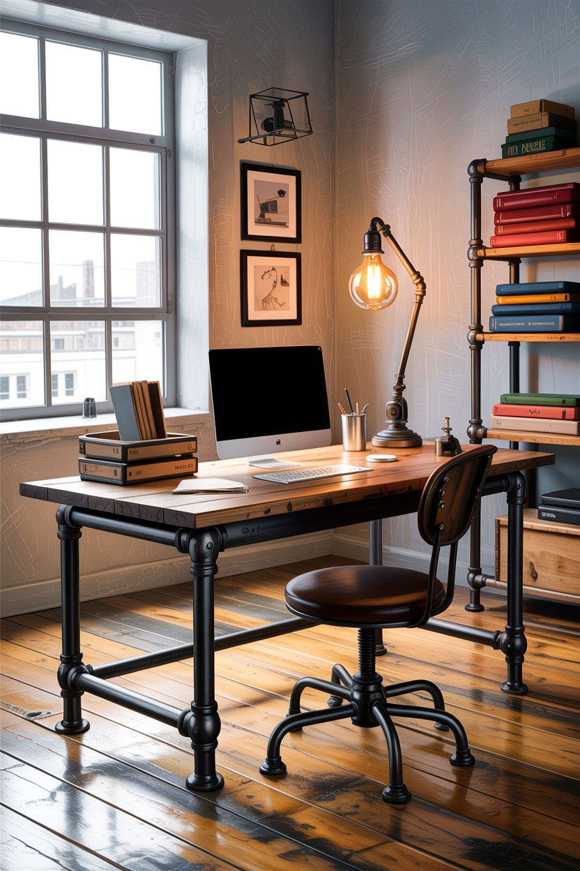 Industrial Desk - 30 bedroom study desk ideas