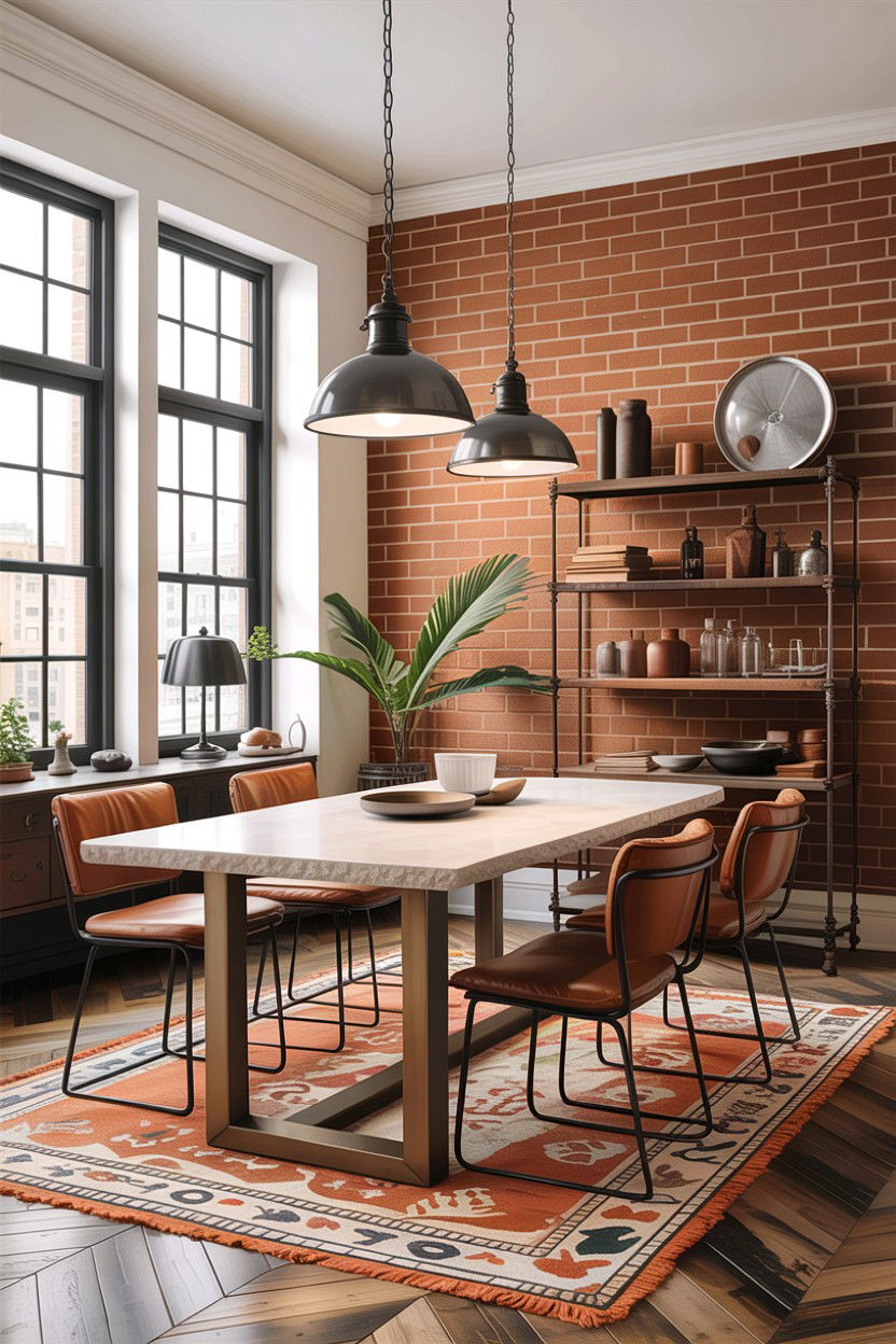 Industrial Dining Room - 30 tan and white dining room ideas