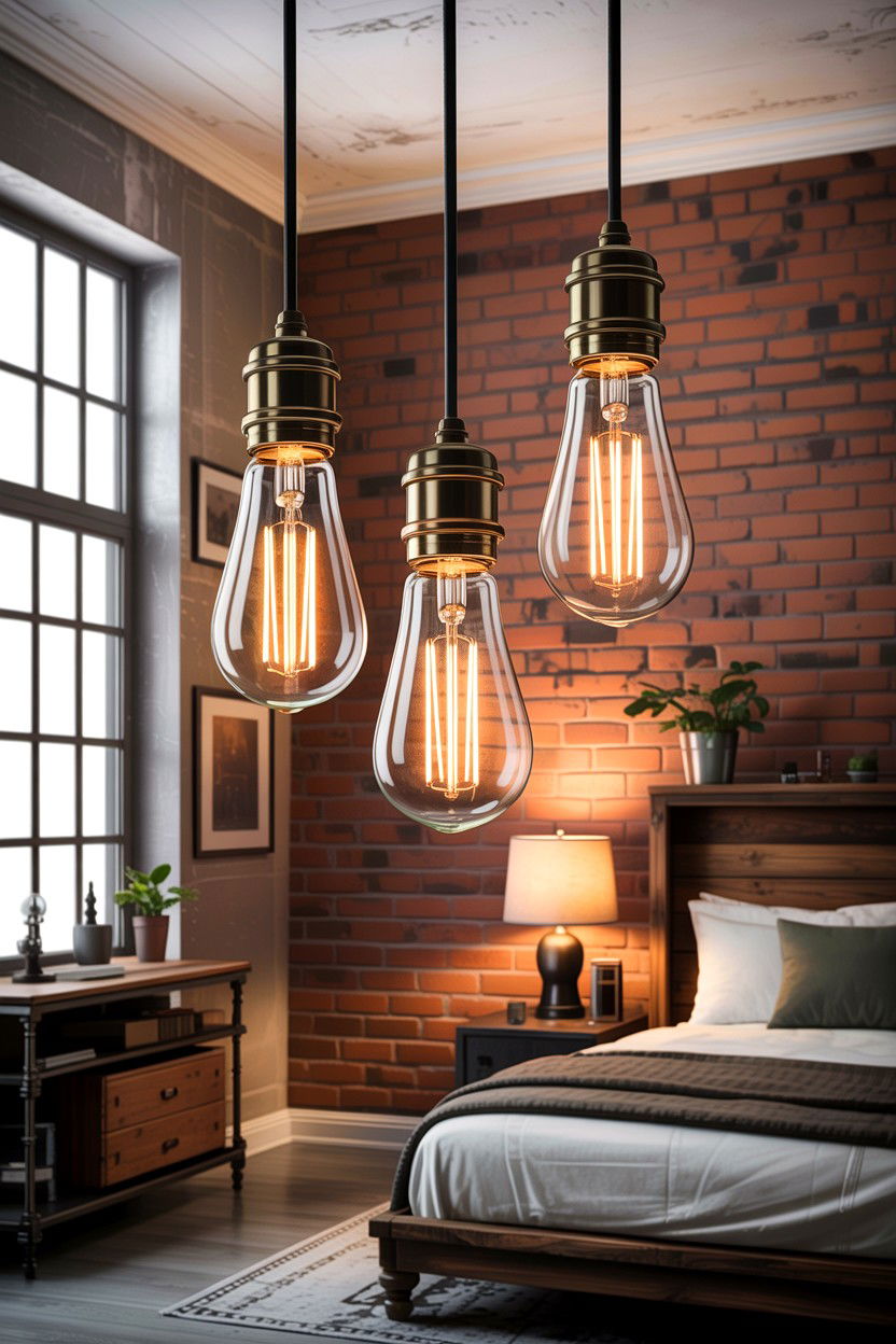 Industrial Edison Bulb - 30 bedroom dimmer lights ideas