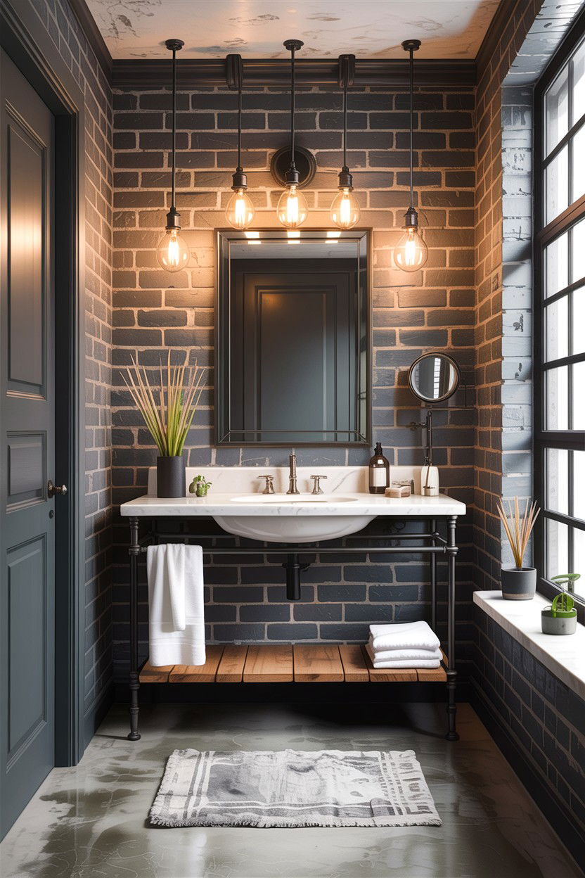 Industrial Gray Bathroom - 30 gray bathroom ideas