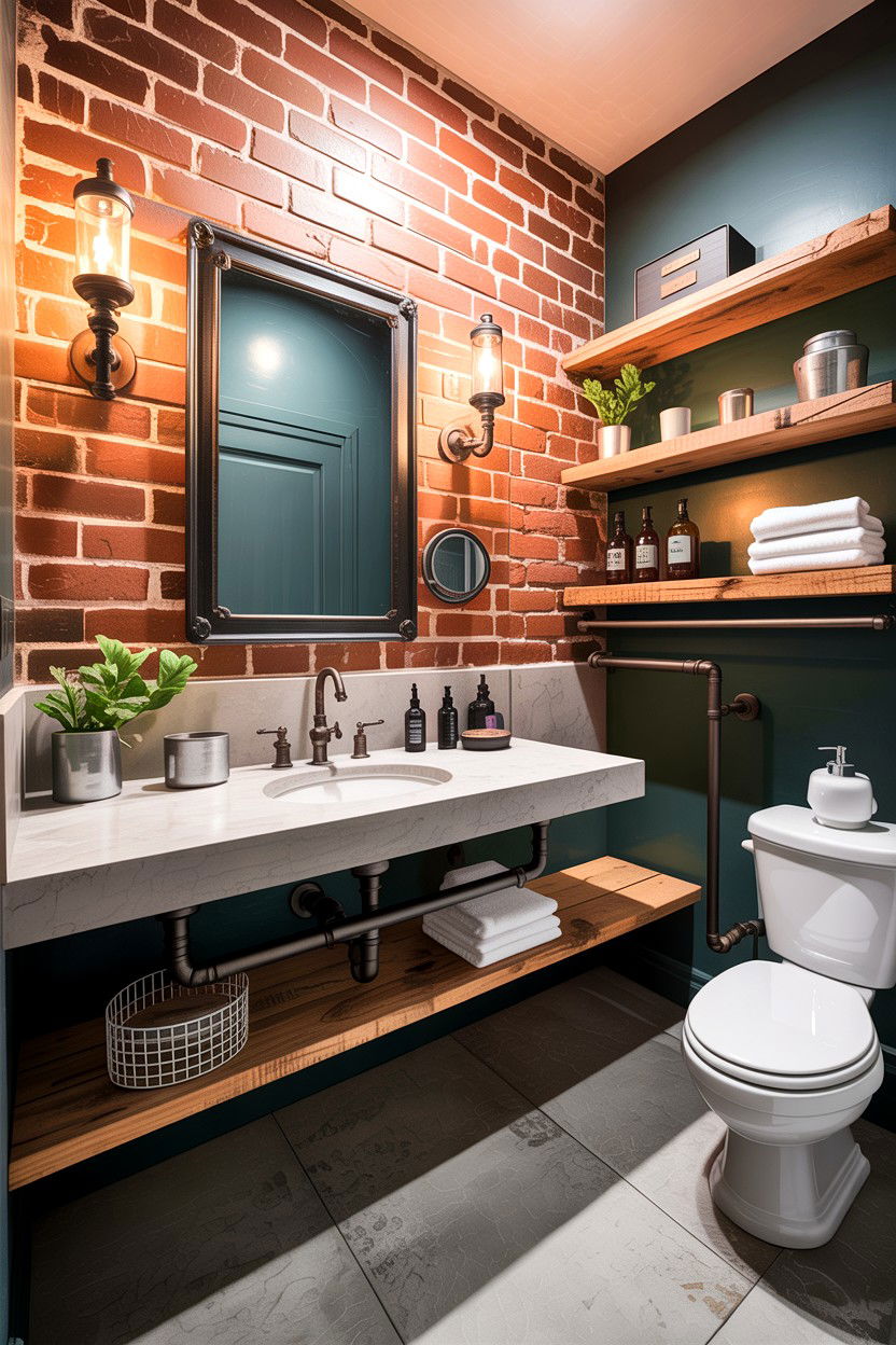 Industrial Guest Bathroom - 30 guest bath decor ideas