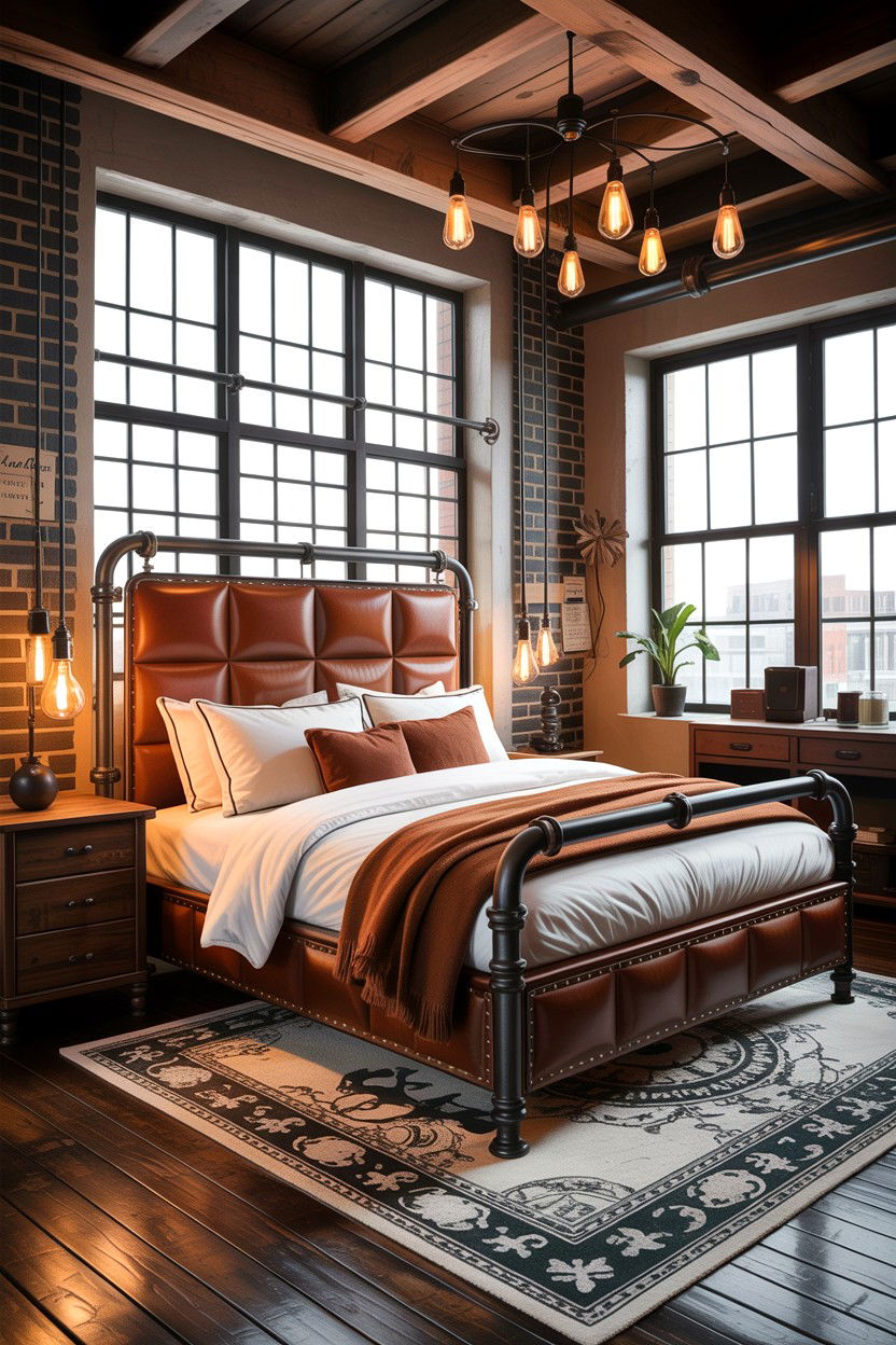 Industrial Leather Headboard - 30 bedroom leather headboards