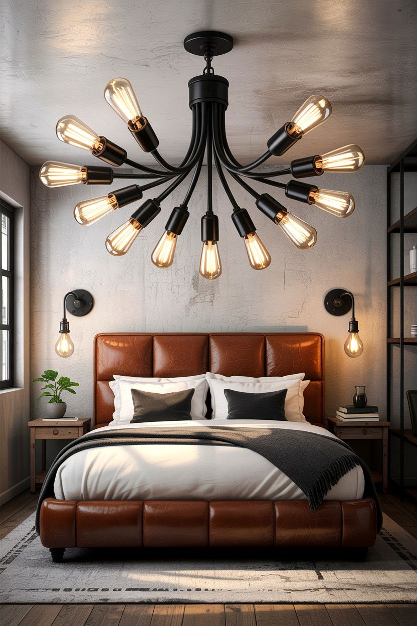 Industrial Lighting - 30 boutique hotel bedroom ideas