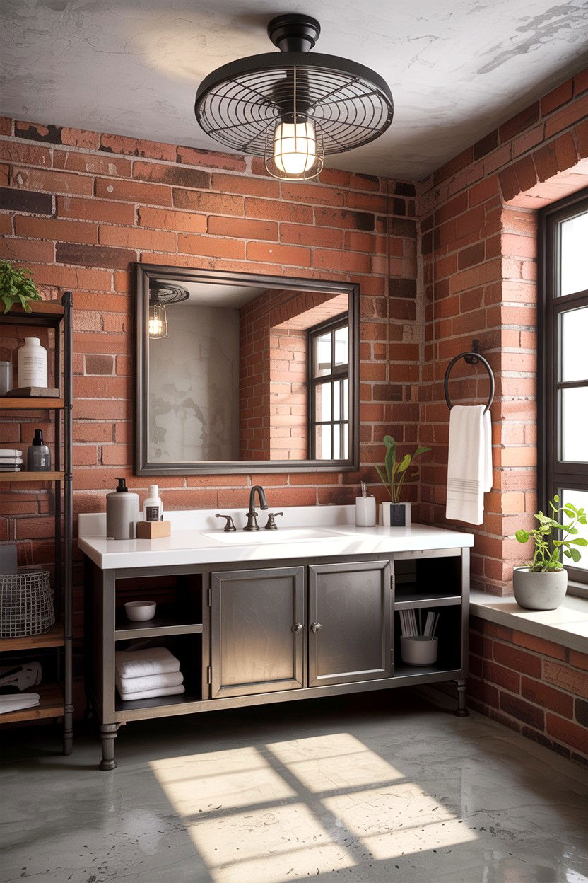 Industrial Metal Bathroom Fan - 30 bathroom ceiling fan ideas