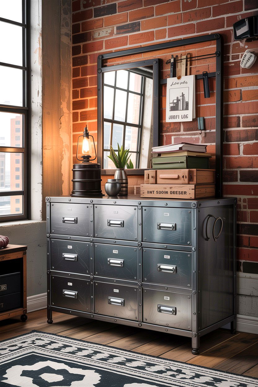 Industrial Metal Dresser - 30 bedroom vintage dressers
