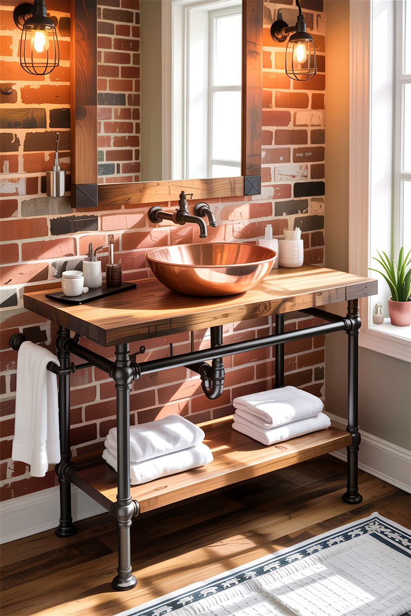 Industrial Pipe Bathroom Vanity - 30 custom bathroom vanity ideas