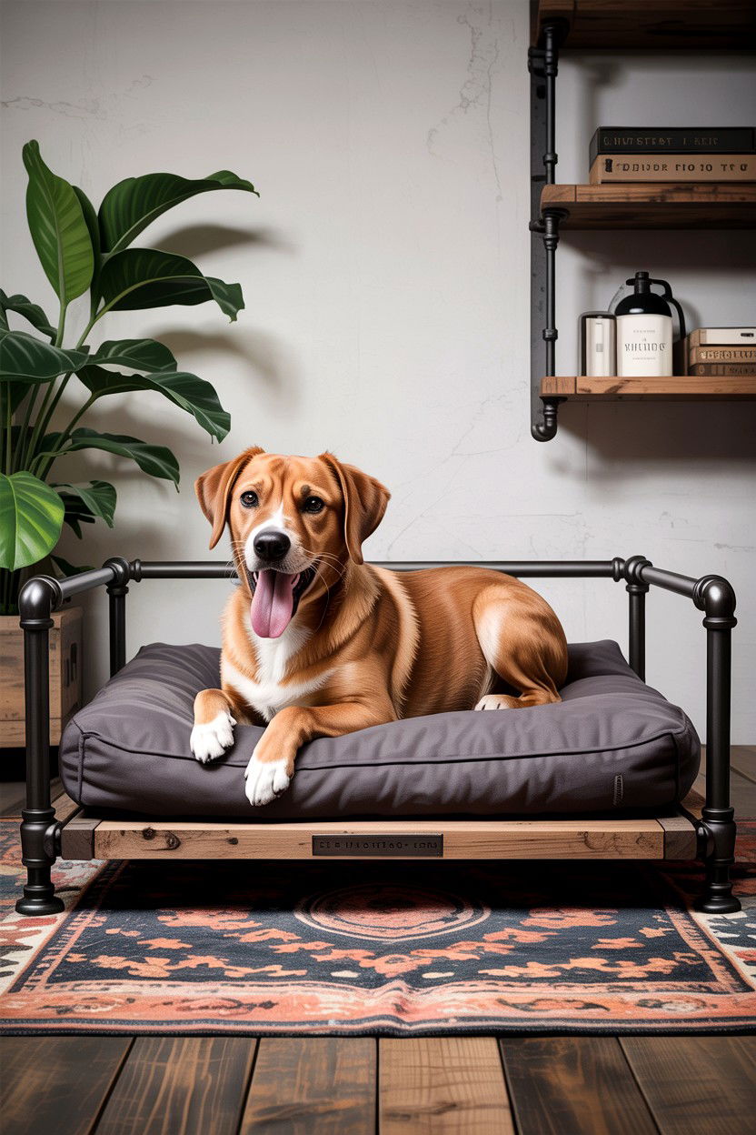Industrial Pipe Dog Bed - 30 dog bed living room ideas