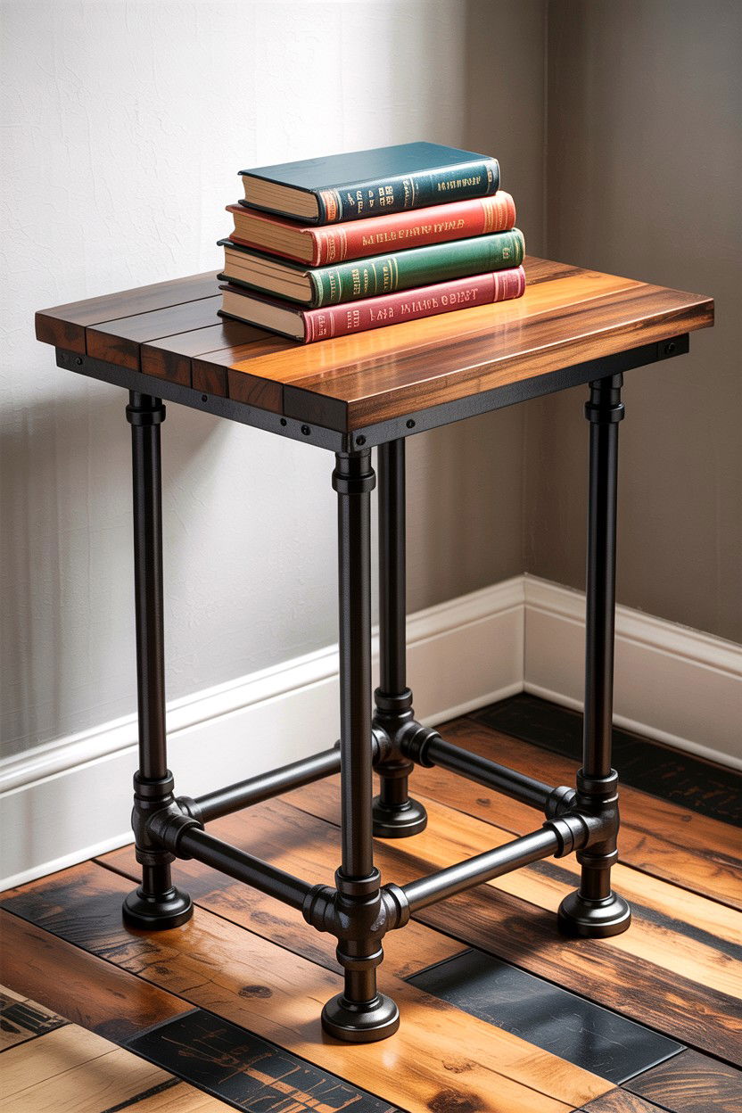 Industrial Pipe Side Table - 30 living room accent table ideas