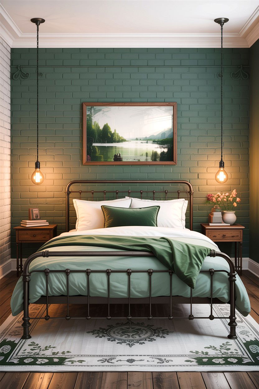 Industrial Sage Green Bedroom - 30 sage and white bedroom ideas