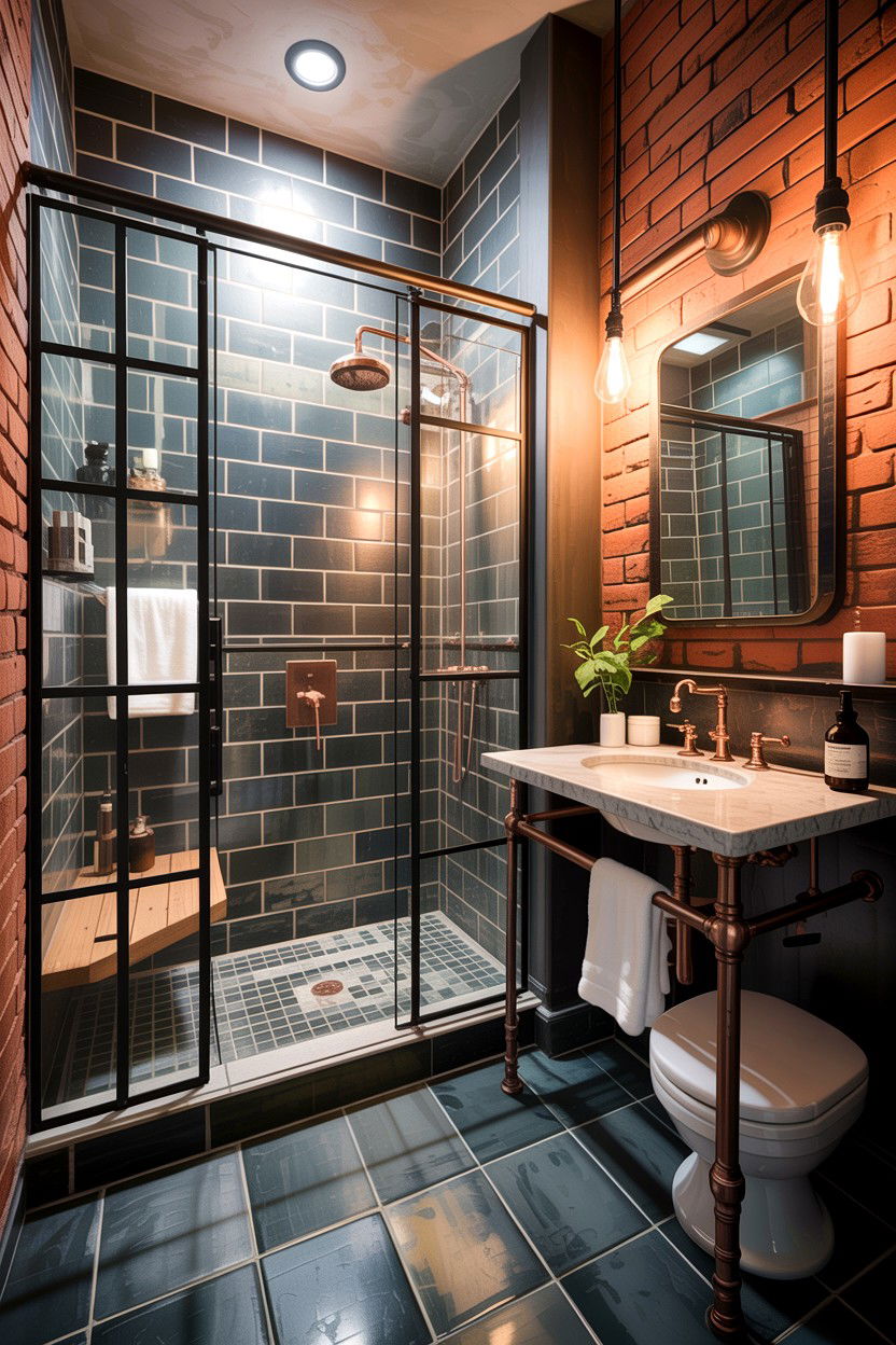 Industrial Style Bathroom - 30 custom home bathroom ideas