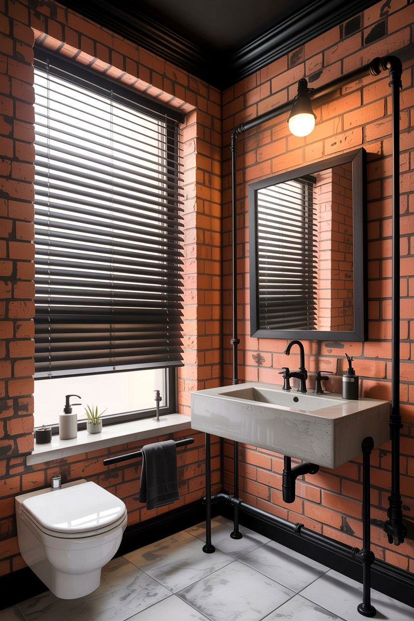 Industrial Style Blinds - 30 bathroom blinds ideas