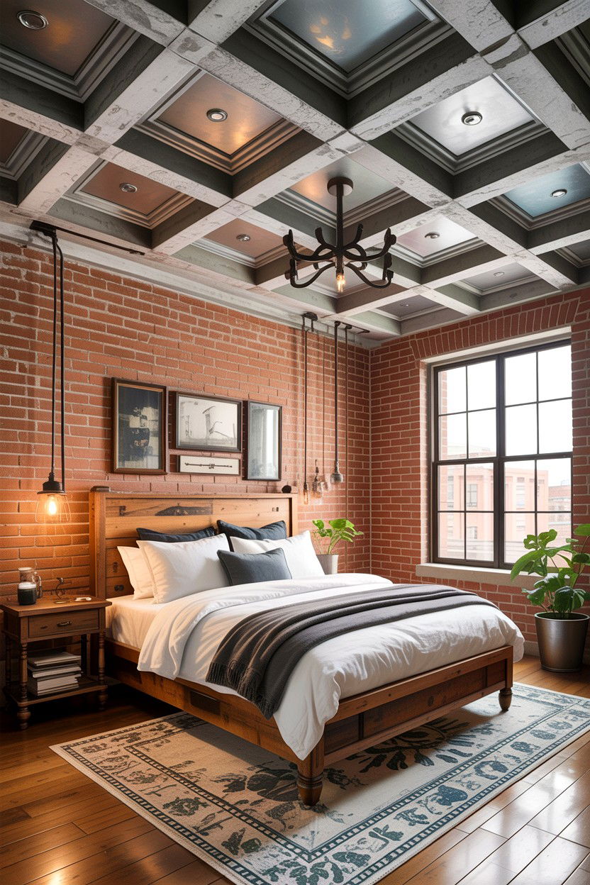 Industrial Style Concrete Ceiling - 30 bedroom coffered ceiling designs