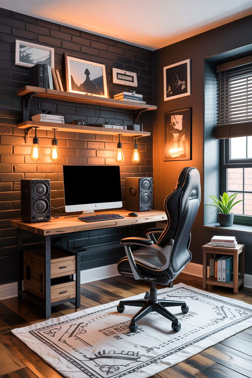 Industrial Style Gaming Bedroom - 30 gaming bedroom ideas