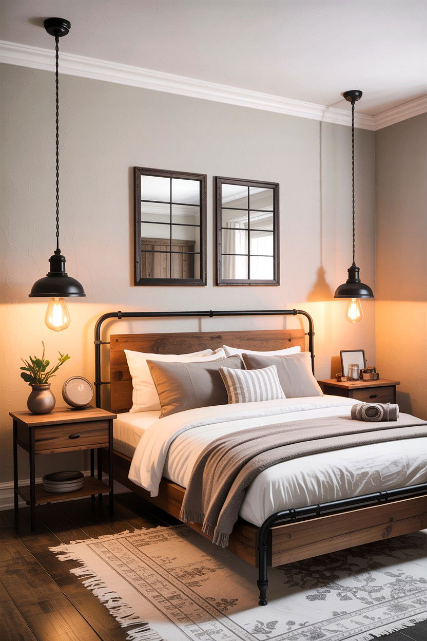 Industrial Style Lighting - 30 fixer upper bedroom ideas