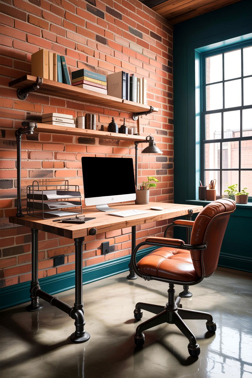Industrial Style Workspace - 30 bedroom home office ideas