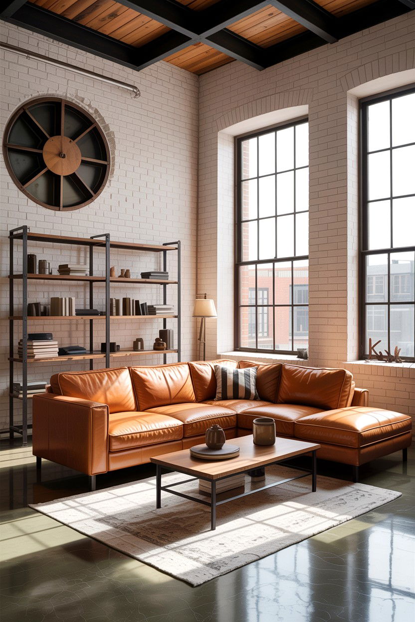 Industrial Tan Living Room - 30 tan and white living room ideas