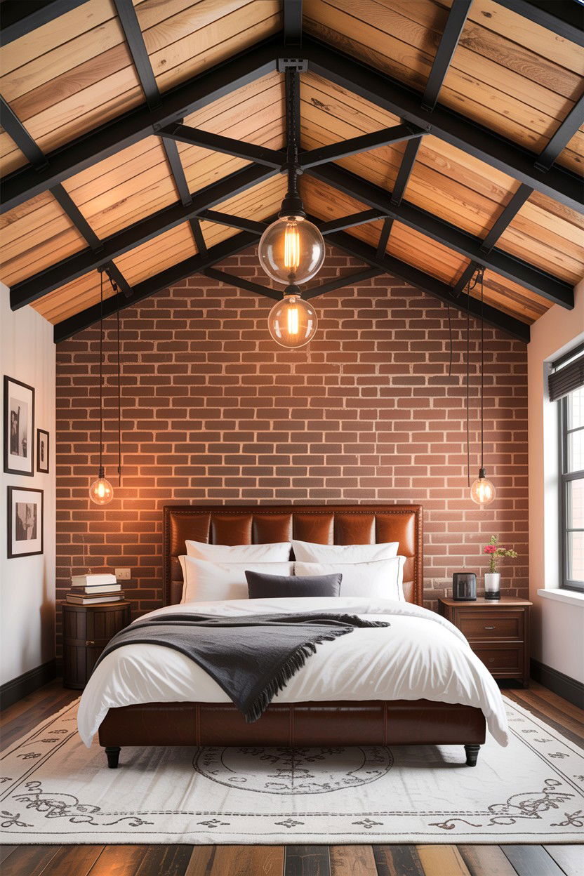 Industrial Vaulted Ceiling Bedroom - 30 bedroom vaulted ceiling ideas