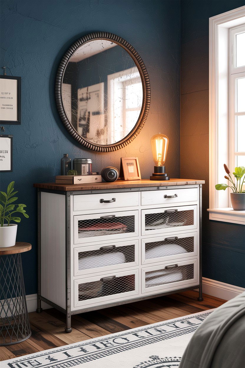 Industrial White Dresser - 30 bedroom white dressers