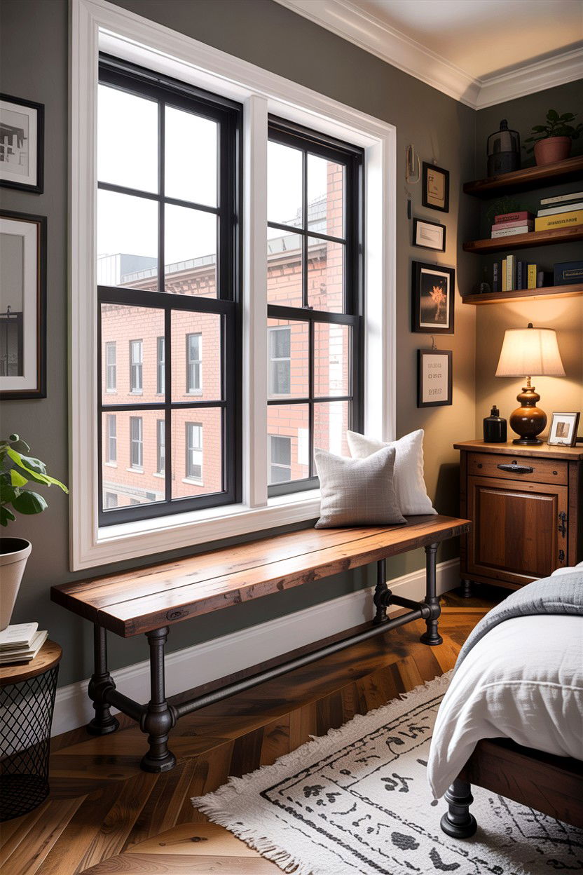 Industrial Window Bench - 30 bedroom window benches