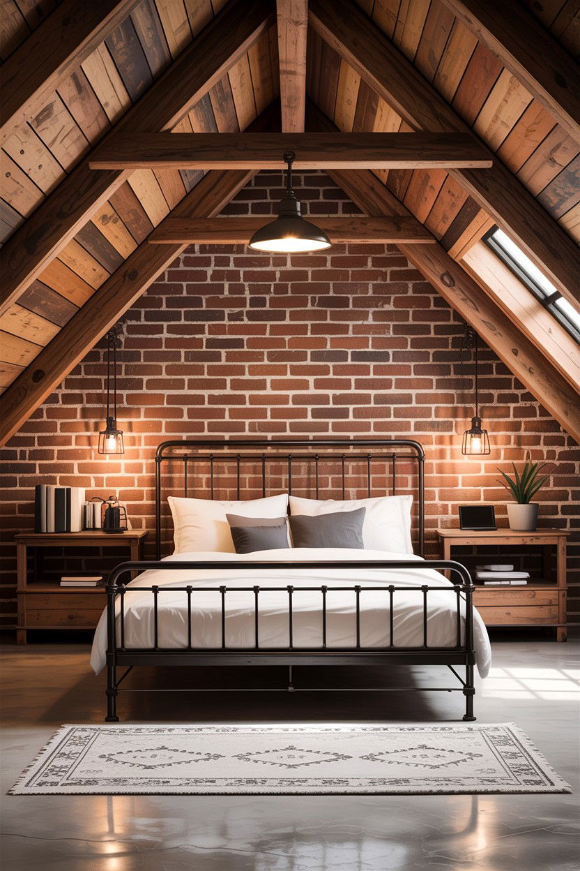 Industrial attic loft - 30 attic bedroom ideas