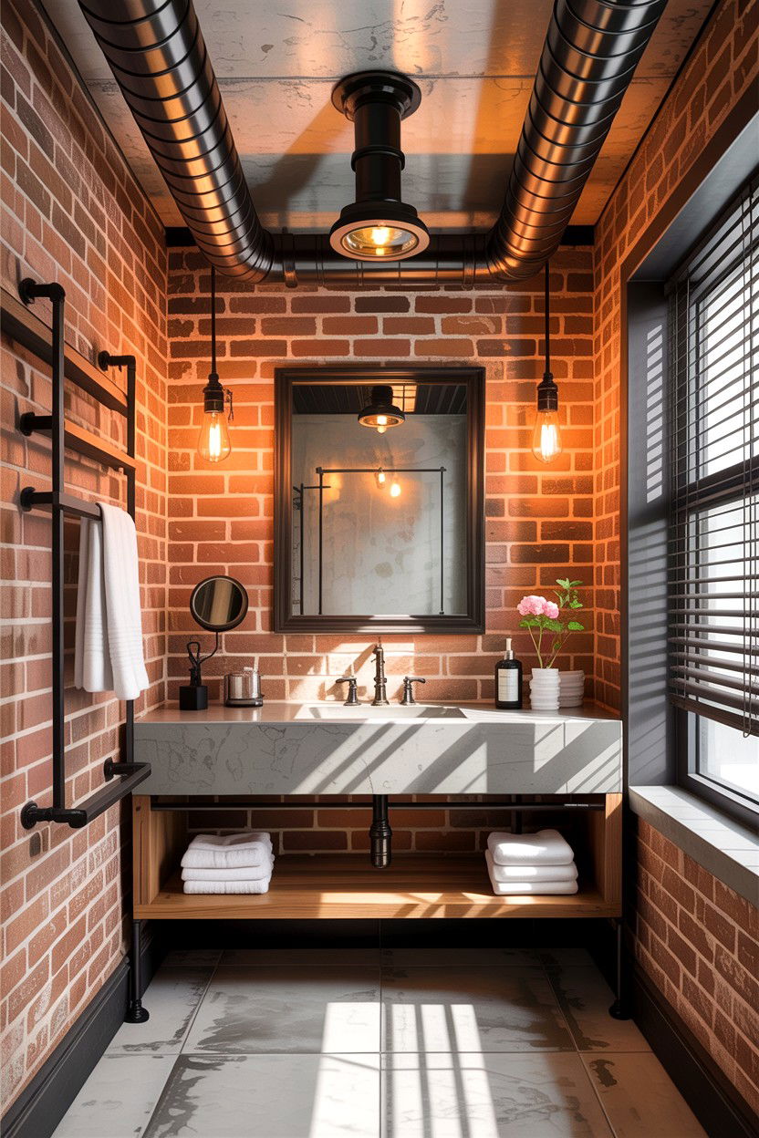 Industrial bathroom ceiling ductwork - 30 bathroom ceiling ideas