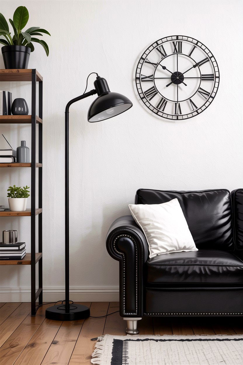 Industrial black decor - 30 scandinavian black living room ideas