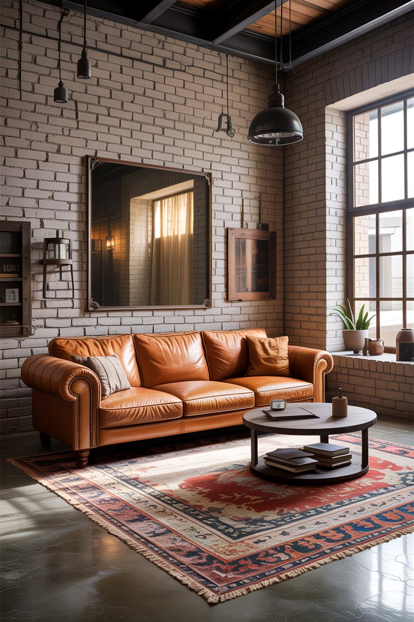 Industrial camel living room - 30 camel living room ideas